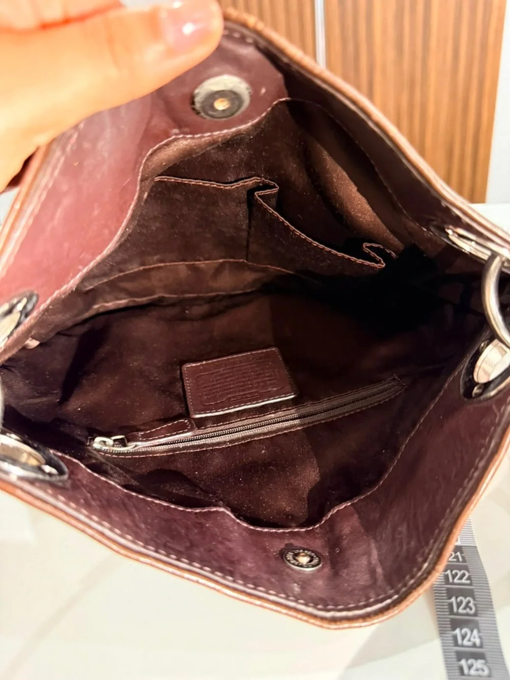 Coach Ashley Signature Jacquard Pleated Leather Canvas Brown Tan Shoulder Bag